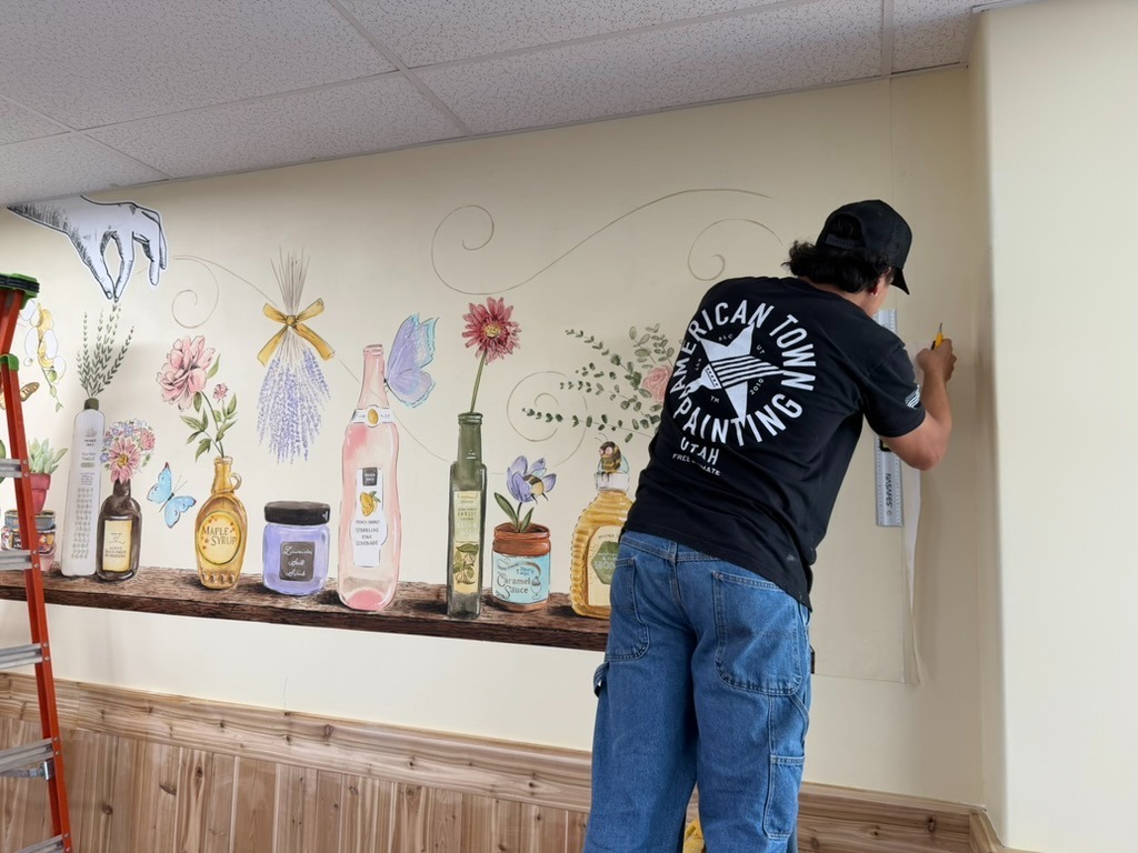 American Town Painting - Business Photo